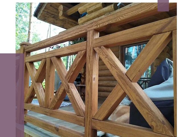 Деревянные перила под ключ в Биробиджане от 7604 руб. 