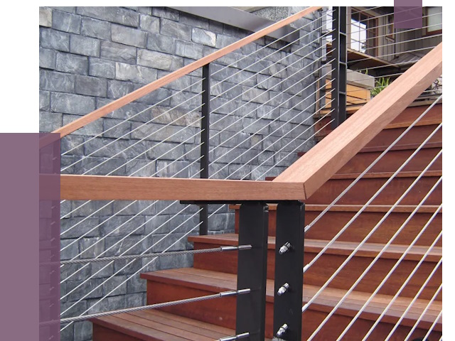 Тросовые перила под ключ в Биробиджане от 7705 руб.