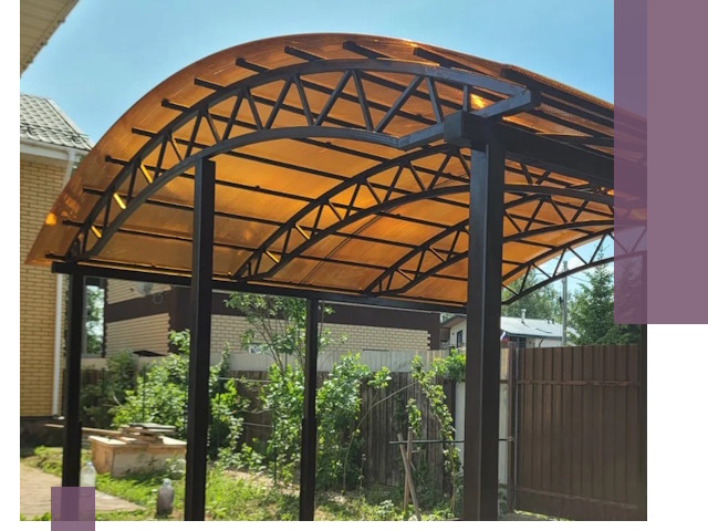 Изготовление навесов под ключ в Биробиджане из качественных материалов