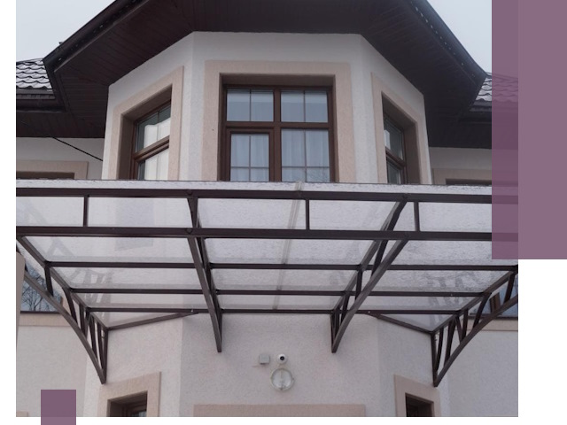 Козырьки из поликарбоната под ключ в Биробиджане