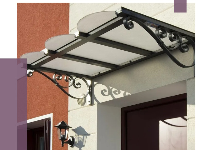 Односкатные козырьки в Биробиджане от 8313 руб.  | ПРОЛЁТ-Брб