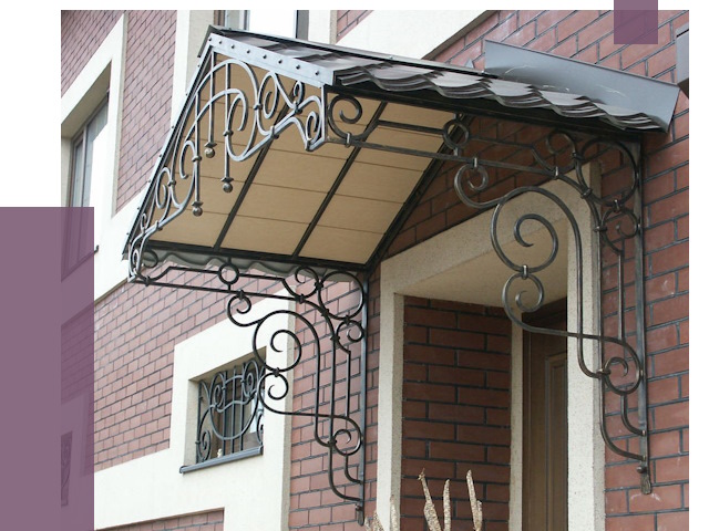 Двускатные козырьки в Биробиджане под ключ от 12673 руб.