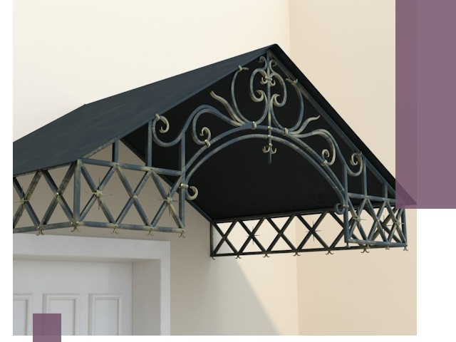 Двускатные металлические козырьки под ключ в Биробиджане